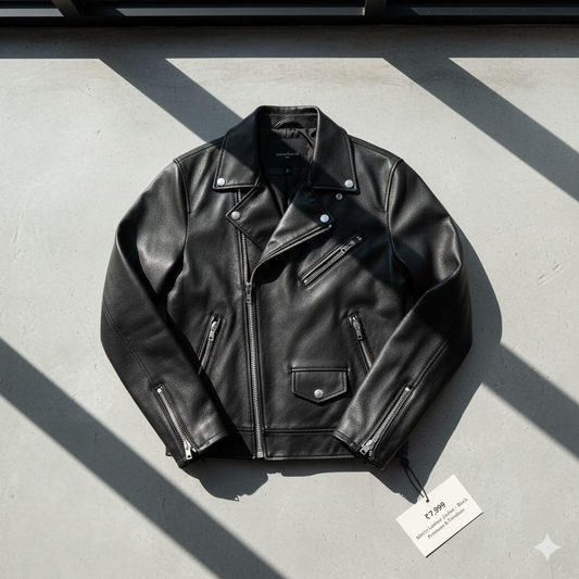 Men's Leather Jacket - Black